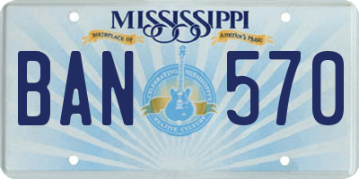 MS license plate BAN570