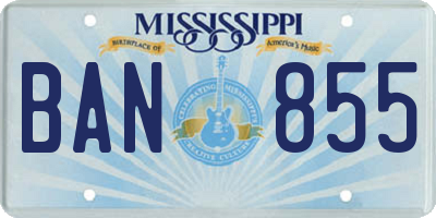 MS license plate BAN855