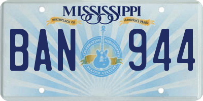 MS license plate BAN944