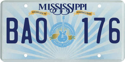 MS license plate BAO176