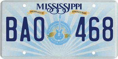 MS license plate BAO468