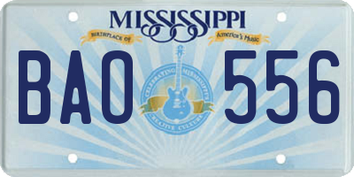 MS license plate BAO556
