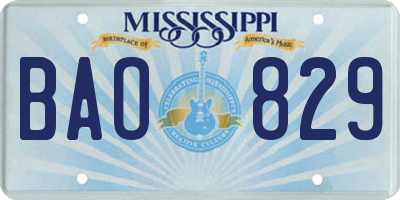 MS license plate BAO829