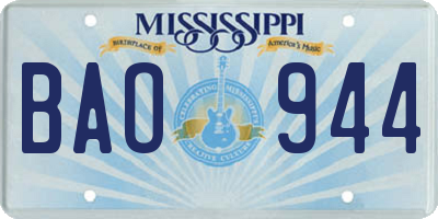 MS license plate BAO944