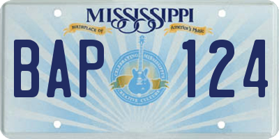 MS license plate BAP124