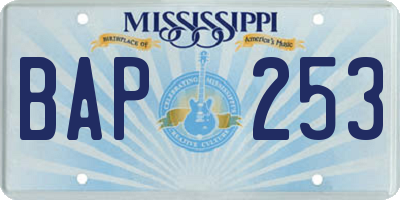 MS license plate BAP253