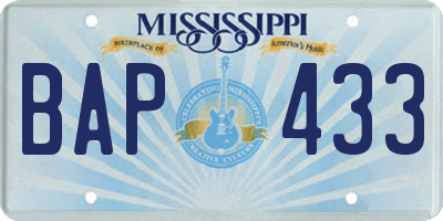 MS license plate BAP433