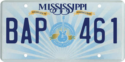 MS license plate BAP461