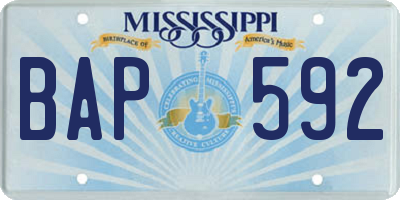 MS license plate BAP592