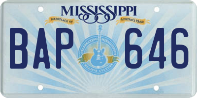 MS license plate BAP646