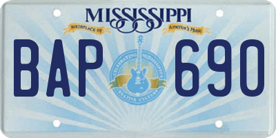 MS license plate BAP690