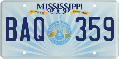 MS license plate BAQ359