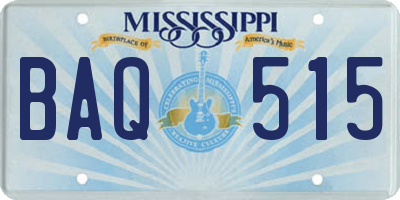 MS license plate BAQ515