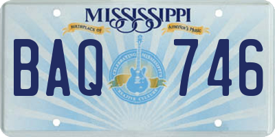 MS license plate BAQ746