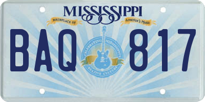MS license plate BAQ817