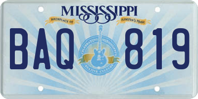 MS license plate BAQ819
