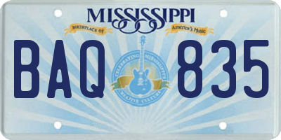 MS license plate BAQ835