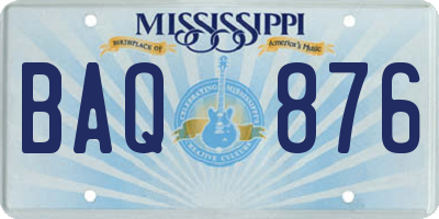 MS license plate BAQ876