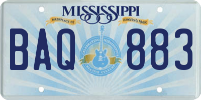 MS license plate BAQ883