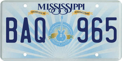 MS license plate BAQ965