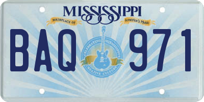 MS license plate BAQ971