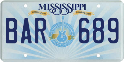 MS license plate BAR689