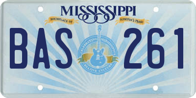 MS license plate BAS261