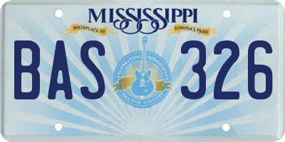 MS license plate BAS326