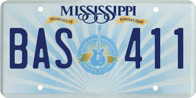 MS license plate BAS411