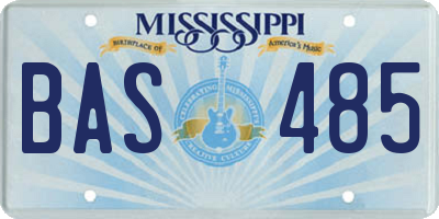 MS license plate BAS485