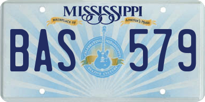 MS license plate BAS579