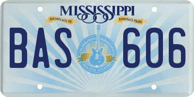 MS license plate BAS606