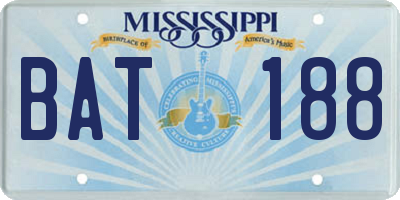 MS license plate BAT188