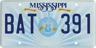 MS license plate BAT391