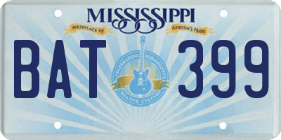 MS license plate BAT399
