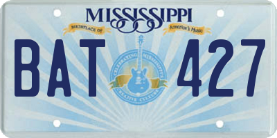 MS license plate BAT427