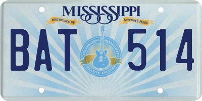 MS license plate BAT514