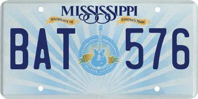MS license plate BAT576