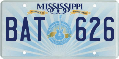 MS license plate BAT626