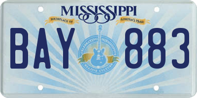 MS license plate BAY883
