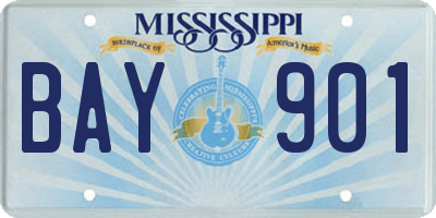 MS license plate BAY901