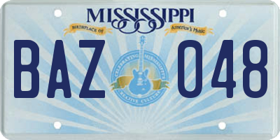 MS license plate BAZ048
