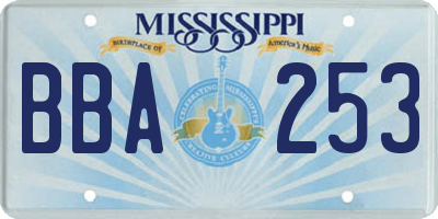 MS license plate BBA253