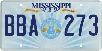 MS license plate BBA273