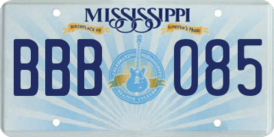 MS license plate BBB085