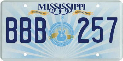 MS license plate BBB257
