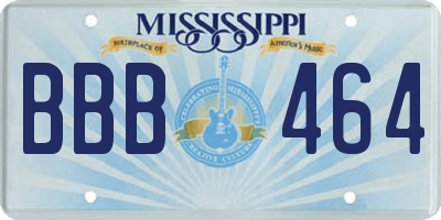 MS license plate BBB464