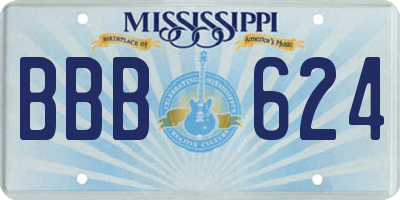 MS license plate BBB624