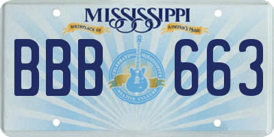 MS license plate BBB663