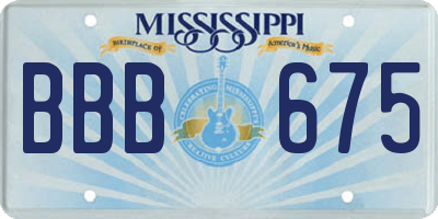 MS license plate BBB675